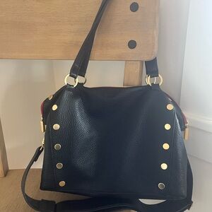 Hammitt large Daniel in black with brushed gold hardware- VEUC